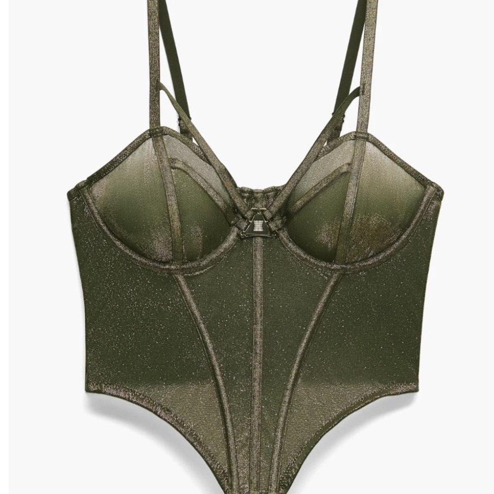 Savage X Fenty Metallic Olive Bodysuit